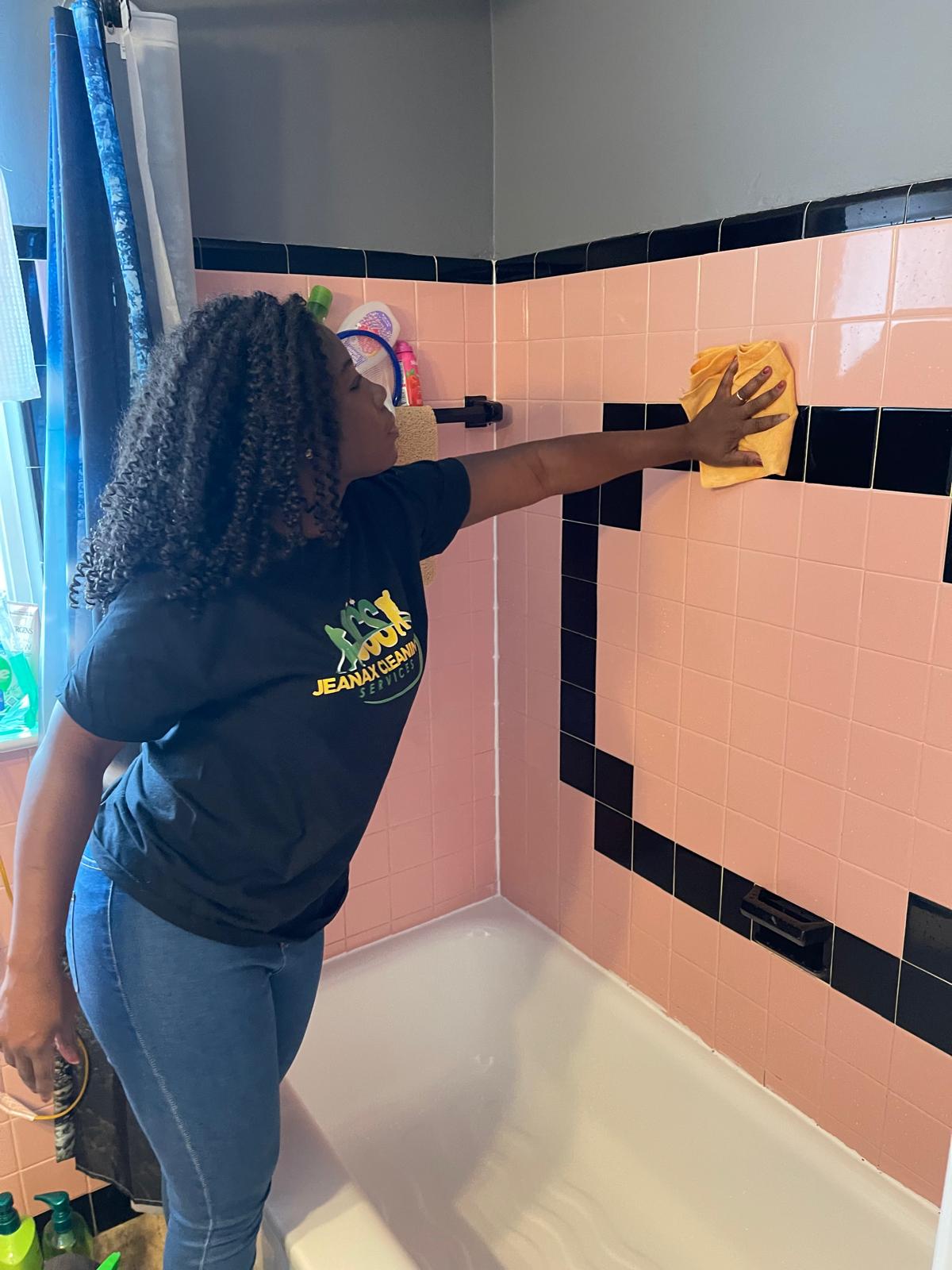 Our team member ready to clean